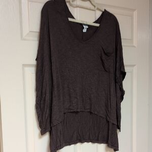 Freeloader Deep Brown V-Neck Blouse